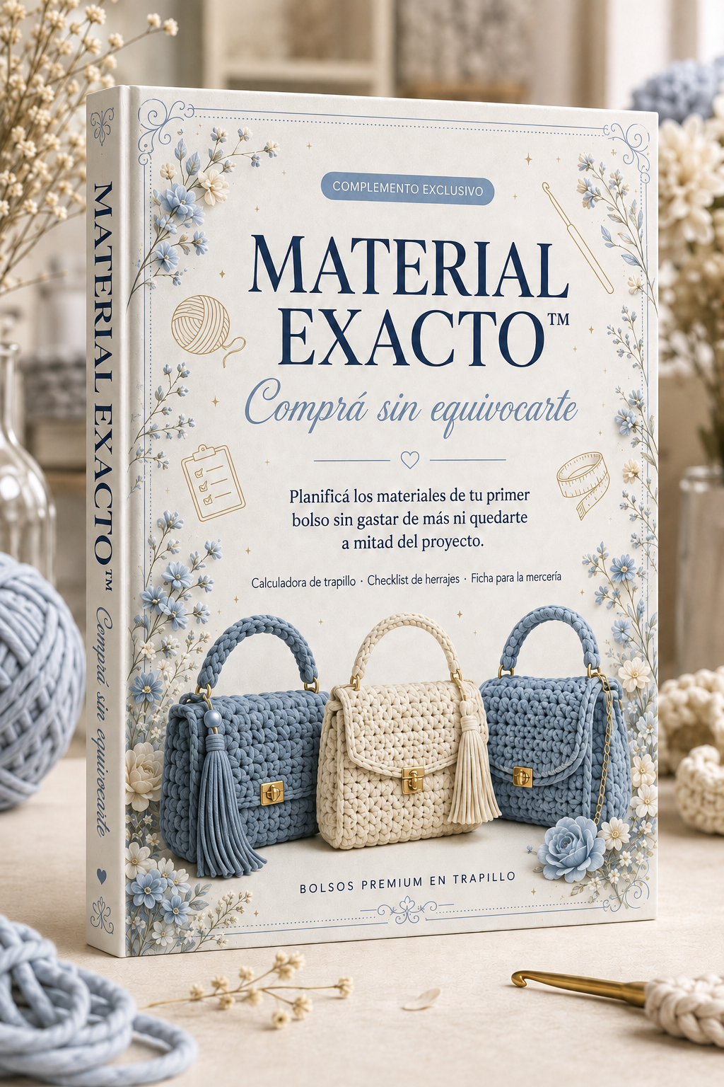 MATERIAL EXACTO™🧶Calculá cuánto trapillo y qué materiales necesitás para comenzar tu bolso sin gastar de más ni quedarte a mitad del proyecto.